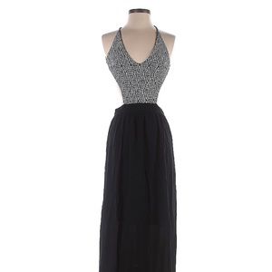 Woodleigh black and silver backless maxi dress